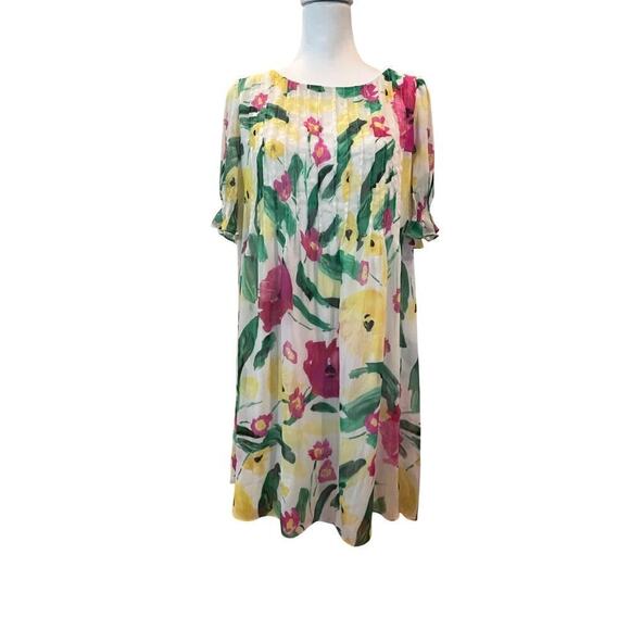 DKNY Dresses & Skirts - DKNY FLORAL SHORT chiffon TUNIC SUNDRESS WOMENS SIZE 12